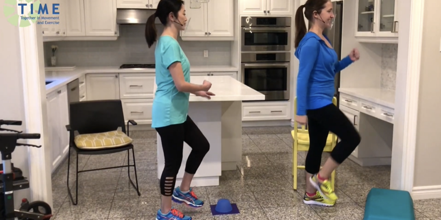 Two people doing exercise as part of the TIME programs